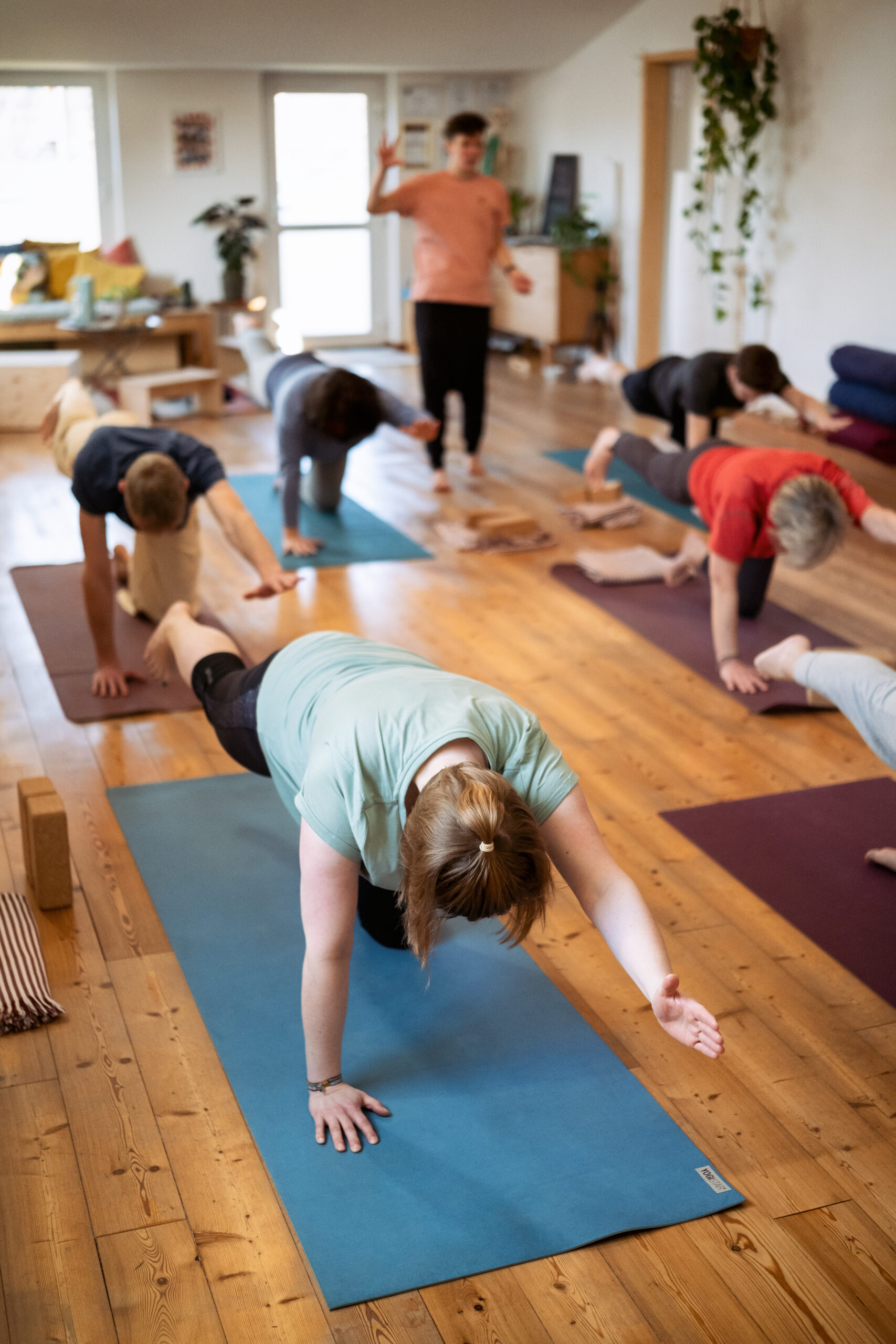 Yoga-Kurs in Emsdetten: Balanceübung auf allen Vieren.